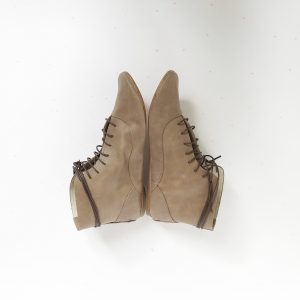 Laced Ankle Boots in Toffee Brown Soft Leather