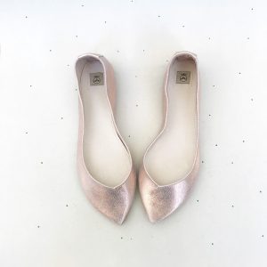 POINTY bridal FLATS in ROSE GOLD LEATHER