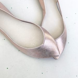 POINTY bridal FLATS in ROSE GOLD LEATHER