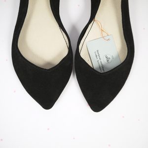POINTY FLATS in SOFT BLACK LEATHER