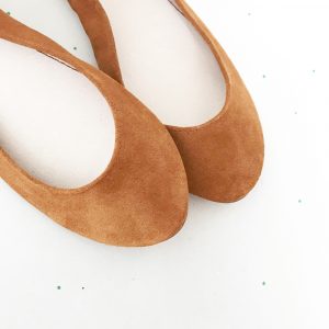 Ballet Flats Shoes in Tan Soft Italian Leather