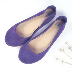 Ballet Flats Shoes in Violet Soft Italian Leather