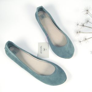 Ballet Flats Shoes in Serenity Blue Gray Soft Italian Leather