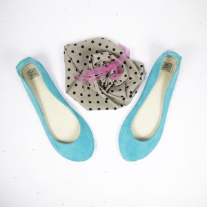 Ballet Flats Shoes in Robin Egg Tiffany Soft Italian Suede Leather