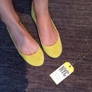 Ballet Flats Shoes in Yellow Soft Italian Leather