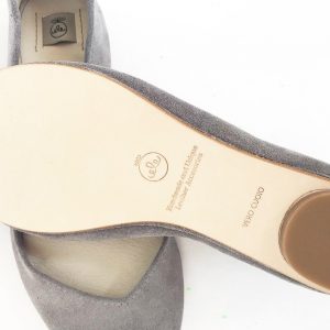 Pointed Toe Flats Shoes in Gray Soft Italian Leather | Brautschuhe | Elehandmade Shoes