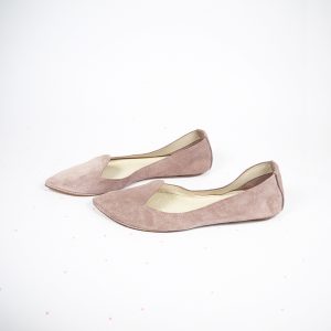 Old Pink Pointed Toes Loafers Shoes Flats in Italian Soft Leather