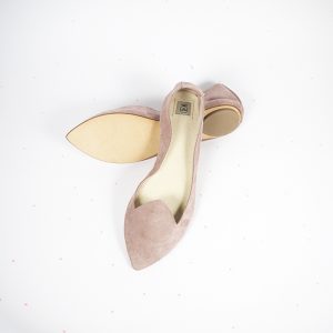 Old Pink Pointed Toes Loafers Shoes Flats in Italian Soft Leather