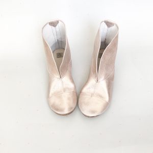 Rose Gold Ankle Leather Handmade Boots - Elehandmade Shoes - Bridal Shoes