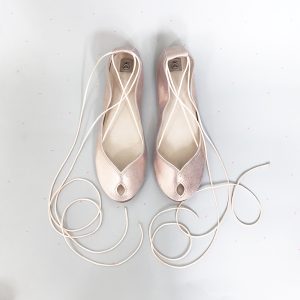 Rose gold Soft Leather Peep Toes handmade shoes