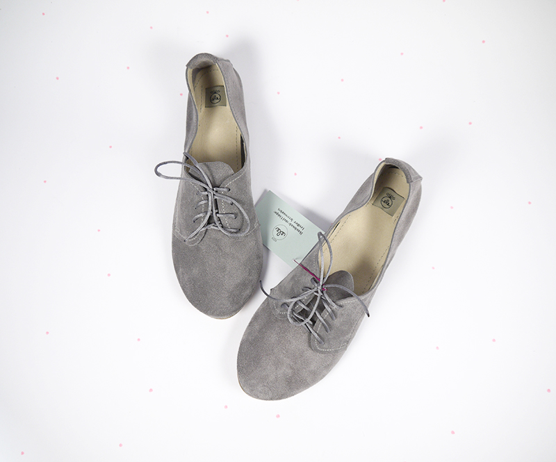 Derby Shoes in gray Soft Leather — Ele Handmade Shoes