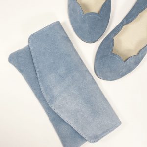 Bridal Purse in SERENITY BLUE Leather | Matching Shoes Handmade Wedding Clutch Bag | Elehandmade Bridal Handbag