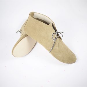 Desert Ankle Boots in Sand Leather Suede Handmade Laced Shoes