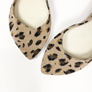 Hand painted Leopard Pointy Leather Flats