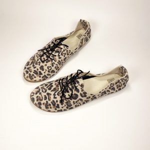 Leopard Print Oxfords in Natural Leather