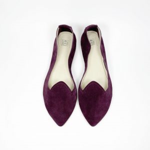 Burgundy leather pointy loafers flats shoes