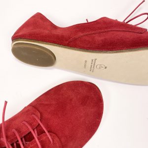 Oxfords Shoes in REDLeather, Handmade Soft Laced up Flats Shoes