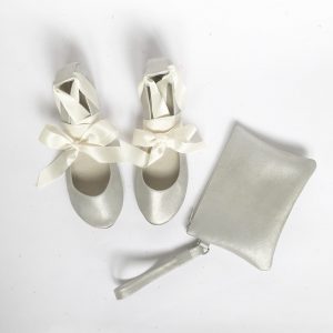 Bridal Purse Clutch in White Gold Soft Italian Leather, Wedding Matching Shoes and Purse
