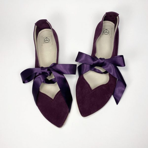 Pointed Mary Jane Flats in Oxblood Italian Leather