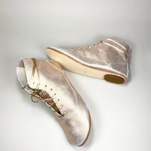 Woman Ankle Laced Boots in Soft Rose Gold Leather, Bridal Boots, Wedding Shoes, Elehandmade shoes