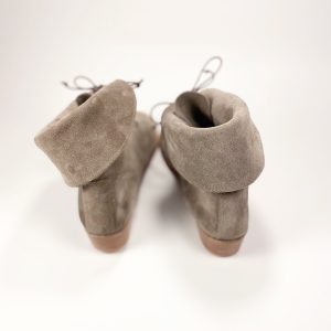 Laced Ankle Boots in Taupe Soft Suede