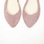 Pointy Ballet Flats Shoes in Rose Quartz Soft Italian Suede Leather, Soft Pink Low Heel Pumps, Elehandmade Shoes