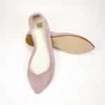 Pointy Ballet Flats Shoes in Rose Quartz Soft Italian Suede Leather, Soft Pink Low Heel Pumps, Elehandmade Shoes