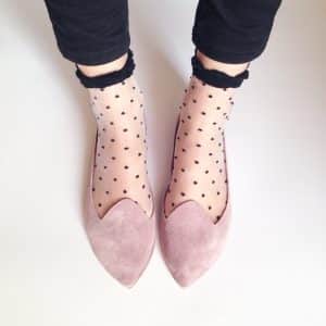 POINTY LOAFERS in OLD PINK SOFT LEATHER Chic and super comfortable pointed toe loafers. Upper in buttery old pink Italian suede leather. Low heel and leather soles.