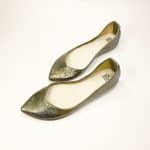 pointy Ballet Flat Pum Low Heel shoes in bronze gold Cracked Italian Fancy Leather, Elehandmade Etsy Shoes