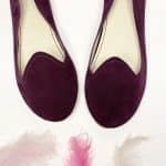 Women's loafers in deep plum suede with sculpted vamp cut and almond toe – elehandmade shoes