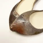 Pointed ballet flats in multi-shade python-effect Italian leather with warm brown and bronze tones – elehandmade shoes