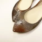 Pointed ballet flats in multi-shade python-effect Italian leather with warm brown and bronze tones – elehandmade shoes