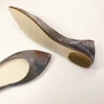 Pointed ballet flats in multi-shade python-effect Italian leather with warm brown and bronze tones – elehandmade shoes