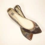 Pointed ballet flats in multi-shade python-effect Italian leather with warm brown and bronze tones – elehandmade shoes