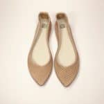 Pointed ballet flats in nude lizard-embossed Italian leather – elehandmade shoes