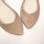 Pointed ballet flats in nude lizard-embossed Italian leather – elehandmade shoes