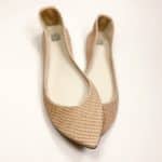 Pointed ballet flats in nude lizard-embossed Italian leather – elehandmade shoes