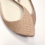 Pointed ballet flats in nude lizard-embossed Italian leather – elehandmade shoes