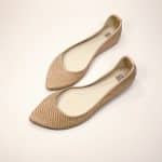 Pointed ballet flats in nude lizard-embossed Italian leather – elehandmade shoes