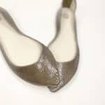 Pointed ballet flats in taupe snakeskin-effect Italian leather – elehandmade shoes