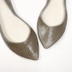 Pointed ballet flats in taupe snakeskin-effect Italian leather – elehandmade shoes