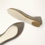 Pointed ballet flats in taupe snakeskin-effect Italian leather – elehandmade shoes