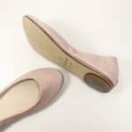 Blush pink leather ballet flats with round toe and soft structure – elehandmade shoes