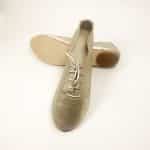 Lace-up flats in soft gold metallic Italian leather – elehandmade shoes
