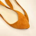 ele handmade pointy flats pumps in tangerine Orange Italian leather