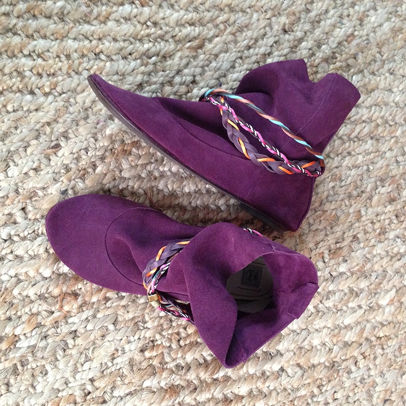 Ankle Booties with Fringes in Oxblood Soft Italian Suede Leather, Elehandmade Boots Shoes, Plum indian fringed ankle boots, Minnetonka booties