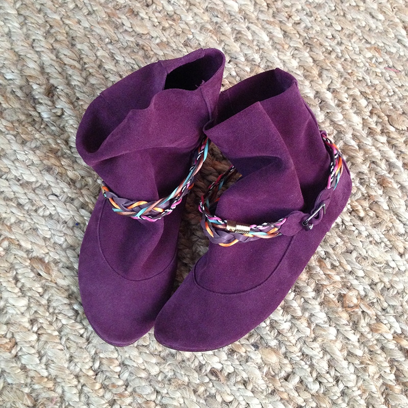 Ankle Booties with Fringes in Oxblood Soft Italian Suede Leather, Elehandmade Boots Shoes, Plum indian fringed ankle boots, Minnetonka booties