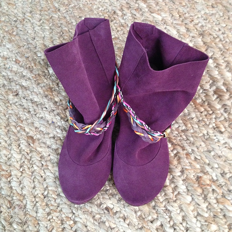 Ankle Booties with Fringes in Oxblood Soft Italian Suede Leather, Elehandmade Boots Shoes, Plum indian fringed ankle boots, Minnetonka booties