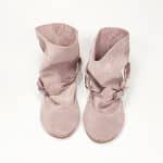 Ankle Boho Boots in Soft Rose Quartz Suede Italian Leather, Pink Floppy Booties, Elehandmade Shoes