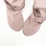 Ankle Boho Boots in Soft Rose Quartz Suede Italian Leather, Pink Floppy Booties, Elehandmade Shoes
